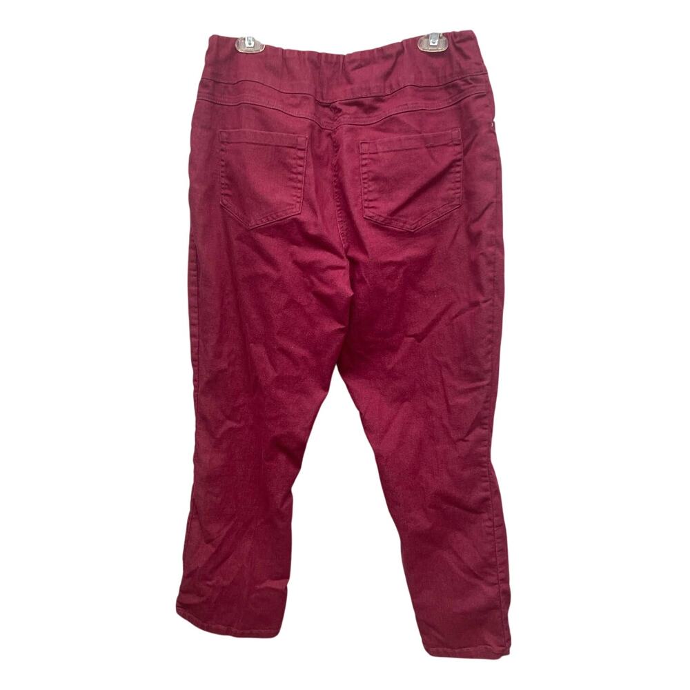Blair Womens Size 14 Hot Pink Cotton Blend Elastic Waist Pull On Jean Pants - Picture 3 of 5